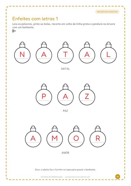 Enfeites com letras