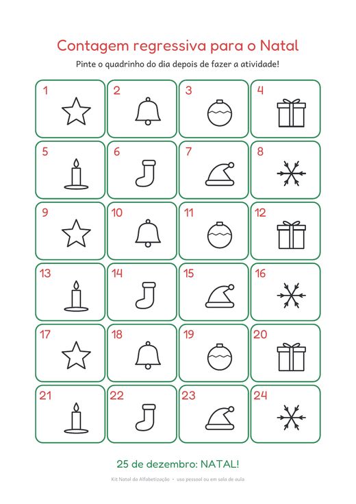 Calendário de contagem regressiva