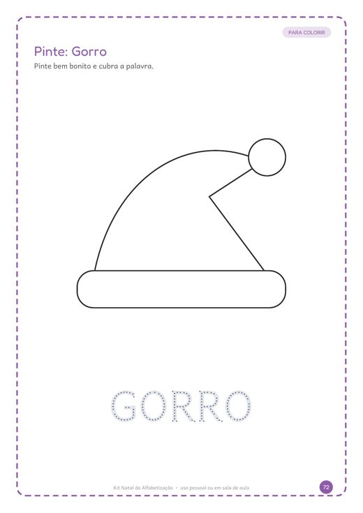 PARA COLORIR Pinte: Gorro Pinte bem boni